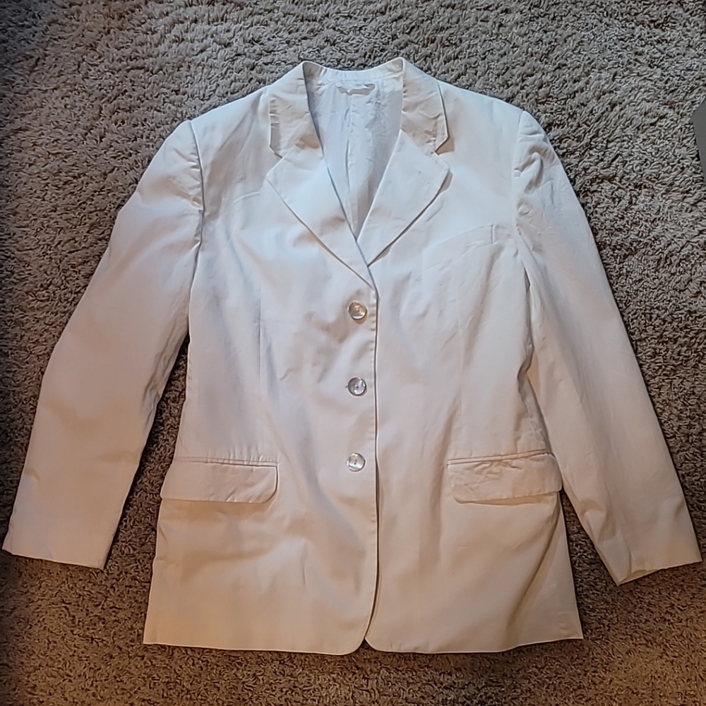 Burberry White Blazer with Button Closure size 48/US 14